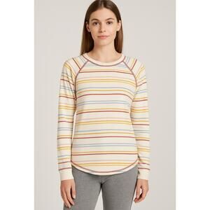 P.J. Salvage Striped Lounge Top Womens Small Multicolor Long Sleeve NWT